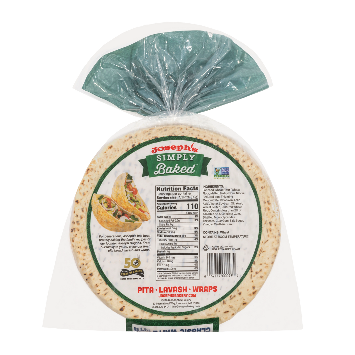 Joseph's Simply Baked Classic White Pita Bread – Joseph's Bakery
